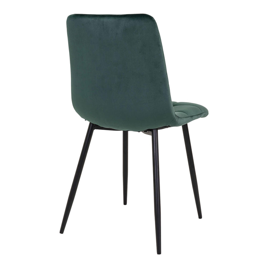 2 x Middelfart Dark Green Velvet Fabric Dining Chair-4