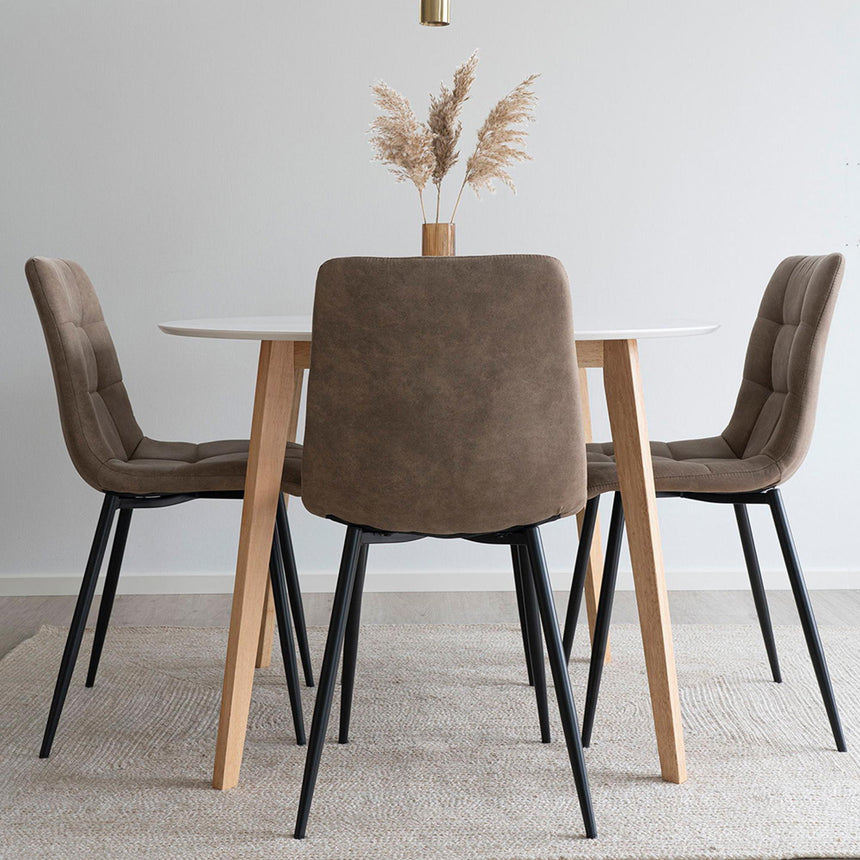 2 x Middelfart Light Brown Fabric Dining Chair-7