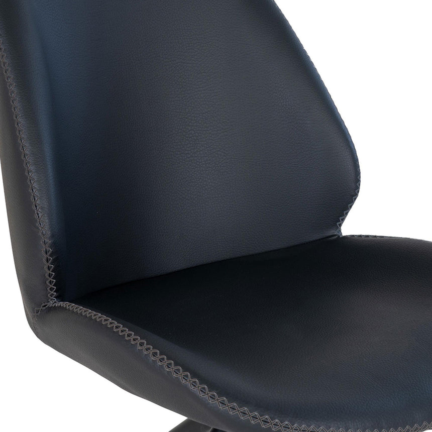 2 x Monte Carlo Black Faux Leather Swivel Dining Chair-7