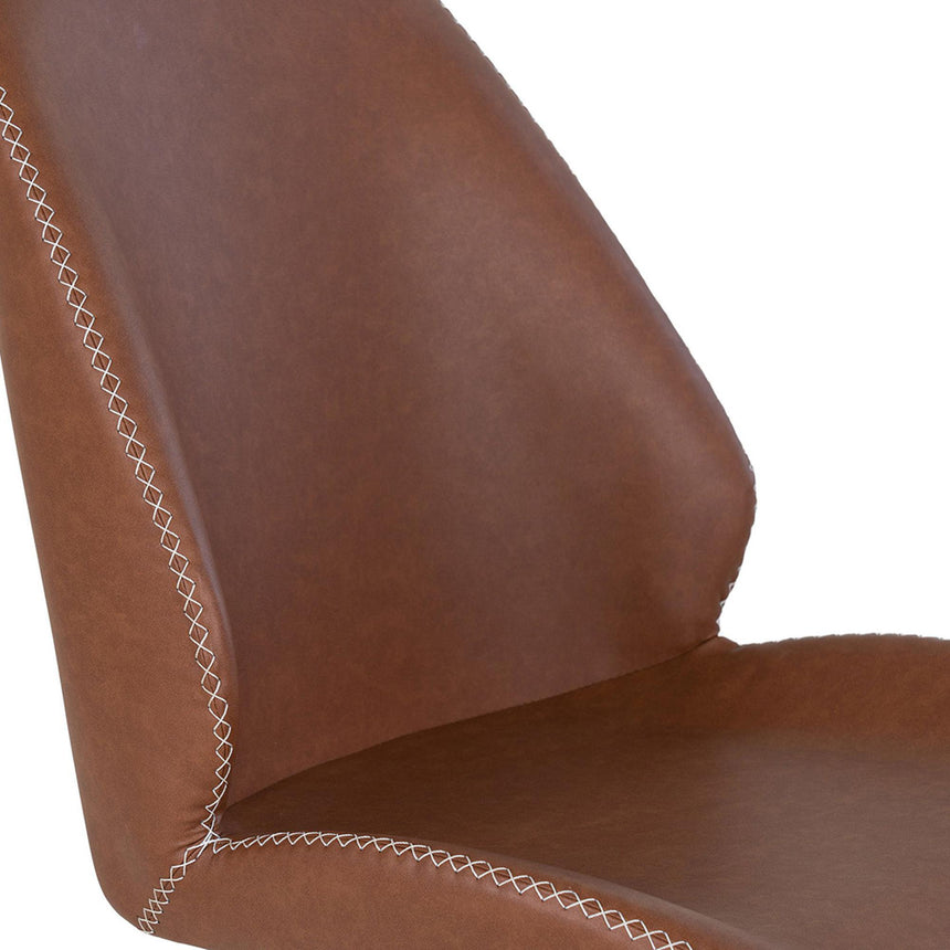 2 x Monte Carlo Vintage Brown Faux Leather Swivel Dining Chair-7