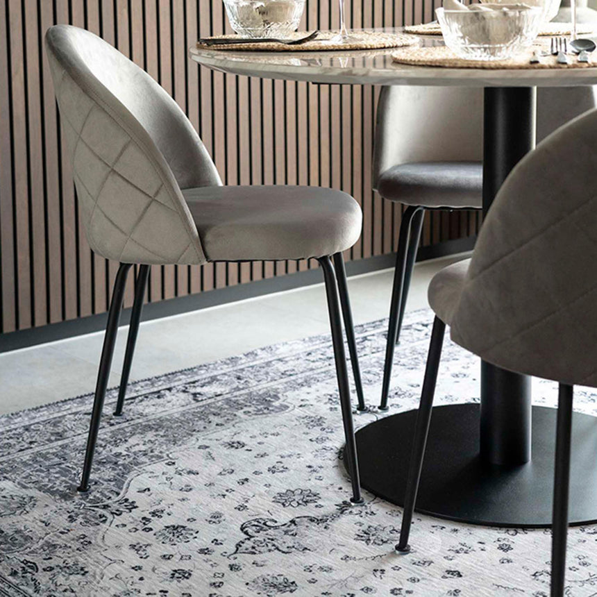 Geneve Black Velvet Fabric Swivel Office Chair-5