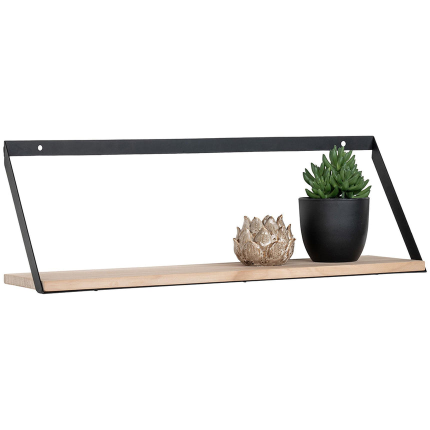 Basel Natural Pine Wood Wall Shelf-3