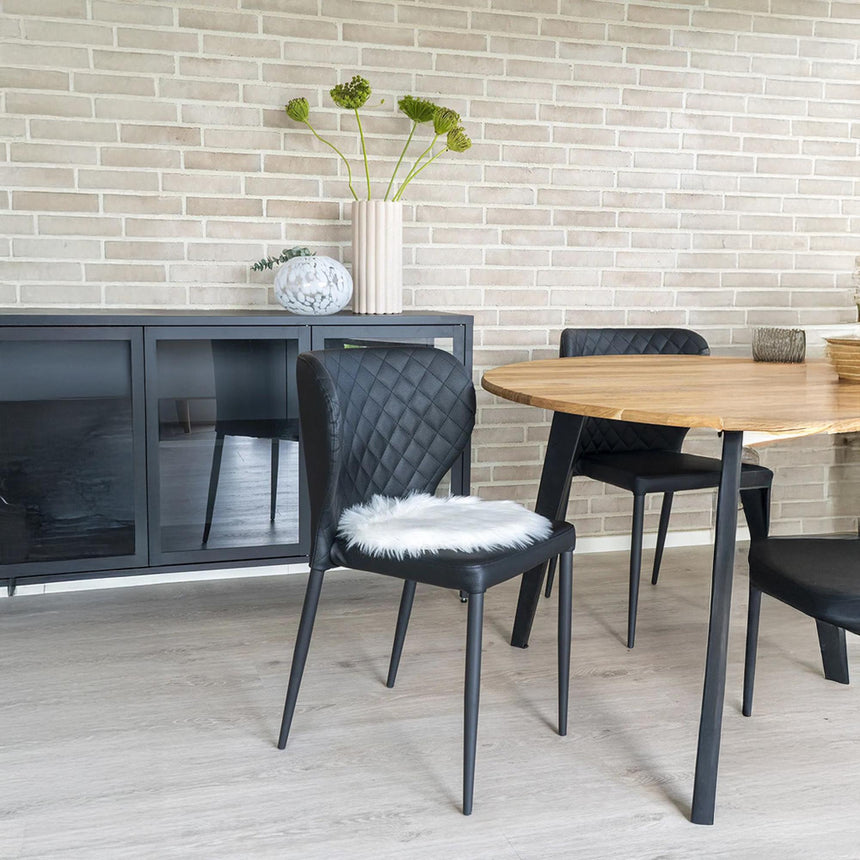 Artificial White Round Seat Lambskin-3