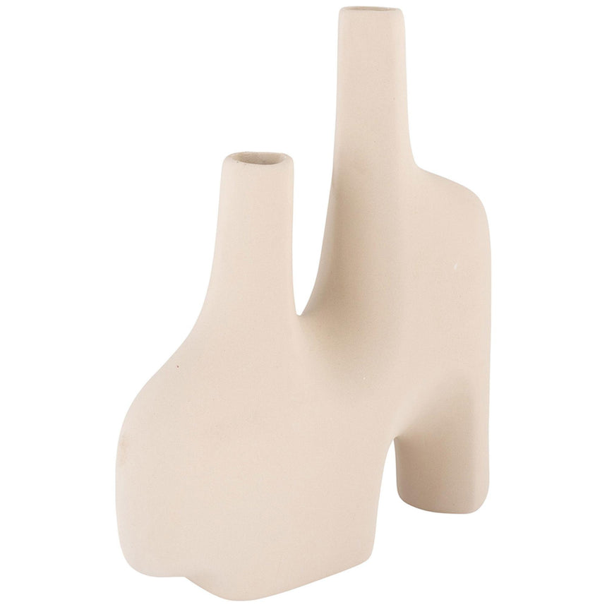 Double Bud Design Sand Ceramic Vase-5