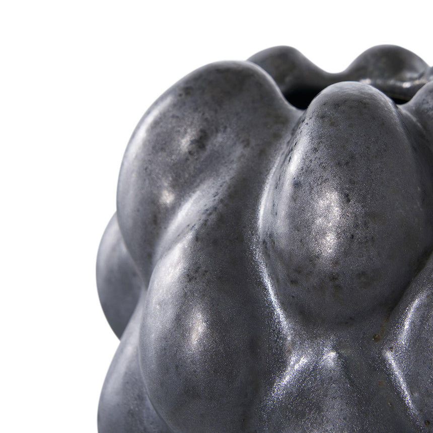 Grape Design Black Ceramic Vase-3