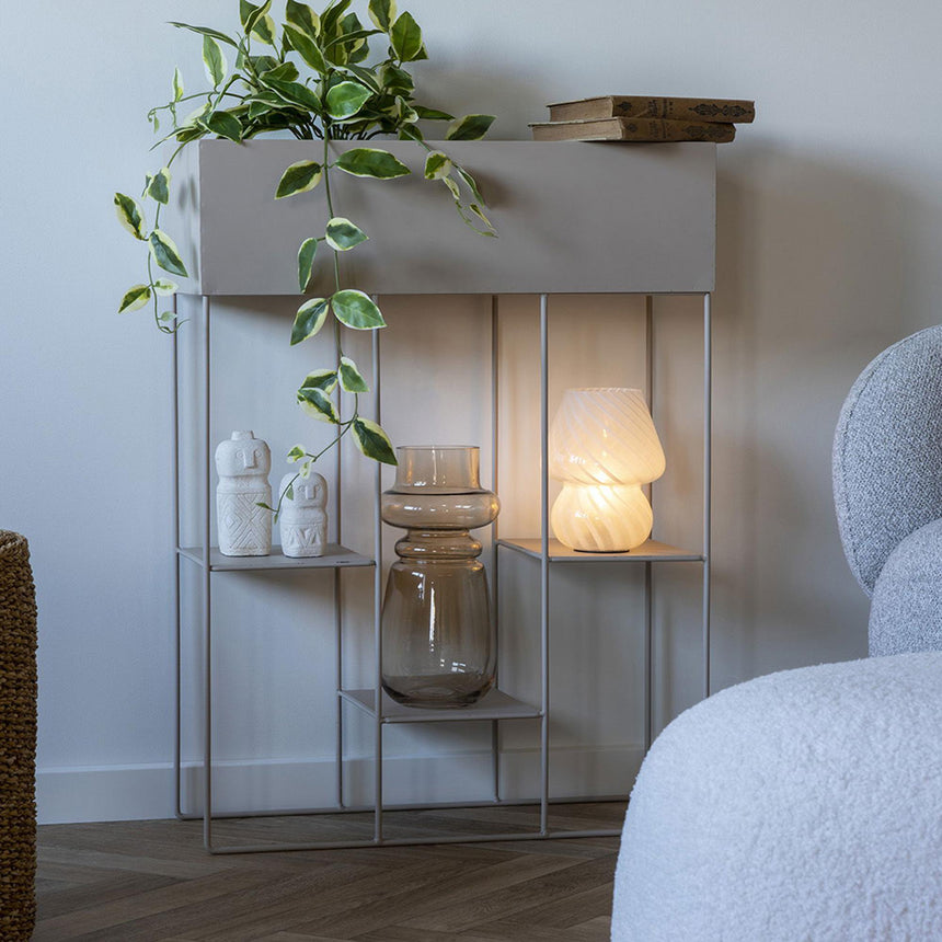 Brown Smoked Glass Round Vase-4