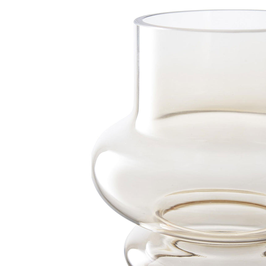 Brown Smoked Glass Round Vase-5