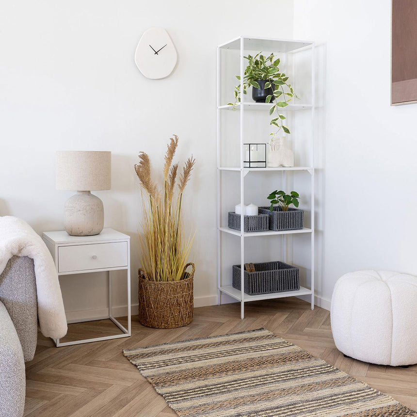 Vienna White Stone Shape Wall Clock-4