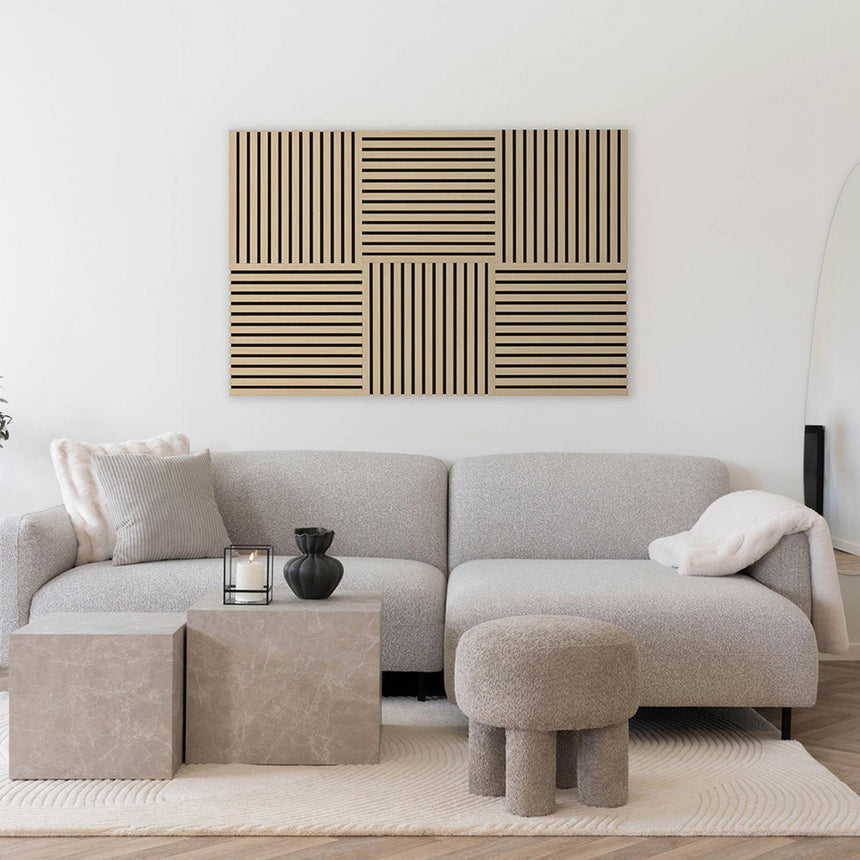 Acoustic Oak Veneer Effect Square Wall Panel-4