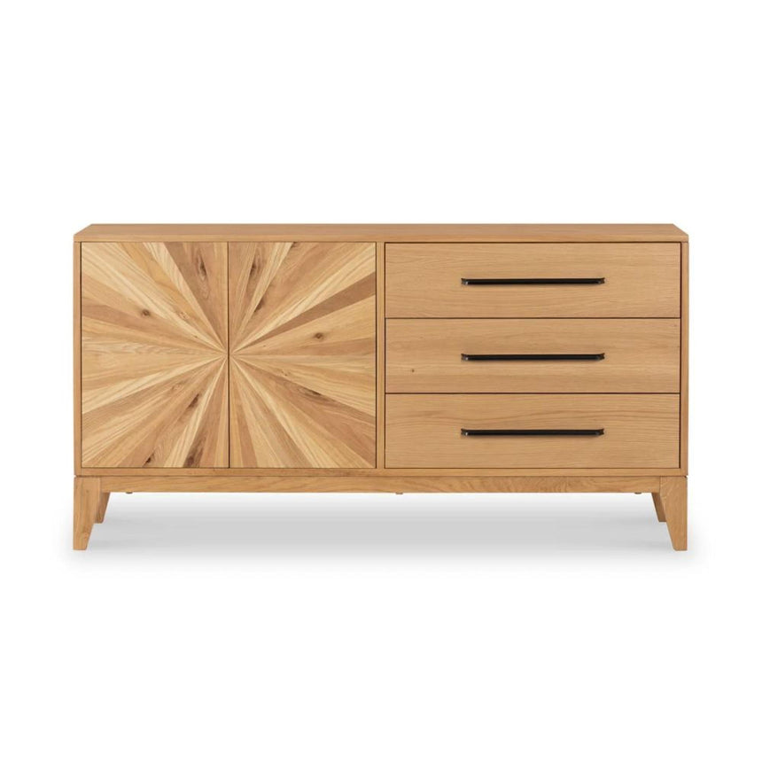 Viento Oak 2 Door Sunburst Large Sideboard-3