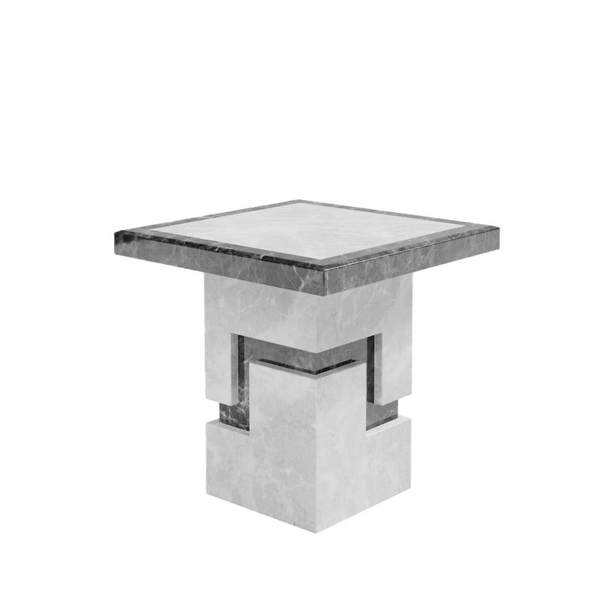 Venice Armani Grey Engineered Marble Side Table-2