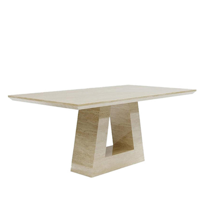 Milan Travertine Beige Engineered Marble 6 Seater Dining Table - Sizes Available-2