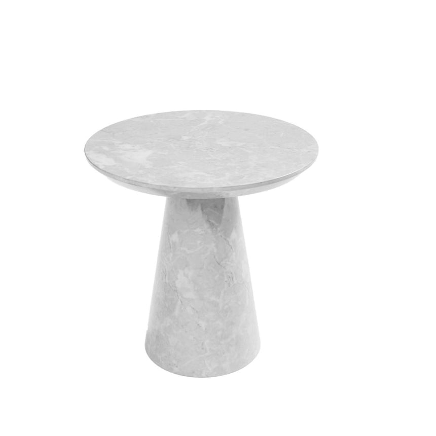 Carrera Armani Grey Engineered Marble Round Side Table-2
