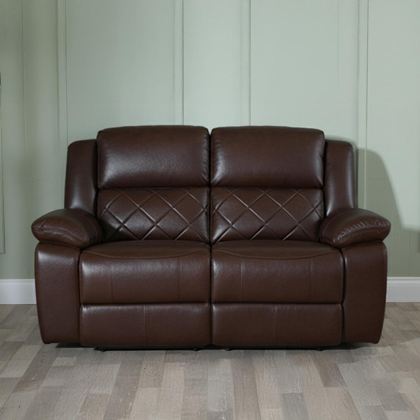 Bentley Brown Leather 2 Seater Recliner Sofa-6