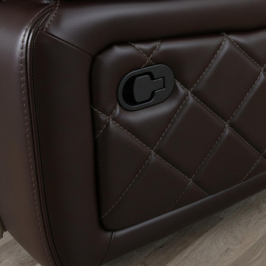 Bentley Brown Leather 3 Seater Recliner Sofa-8