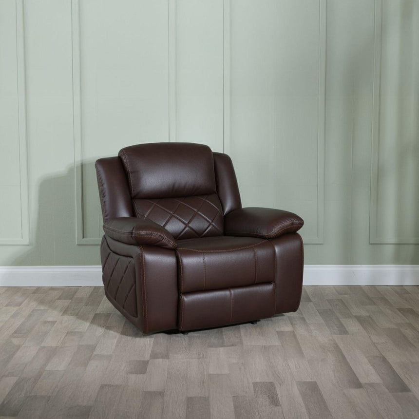 Bentley Brown Leather Recliner Sofa Set-8