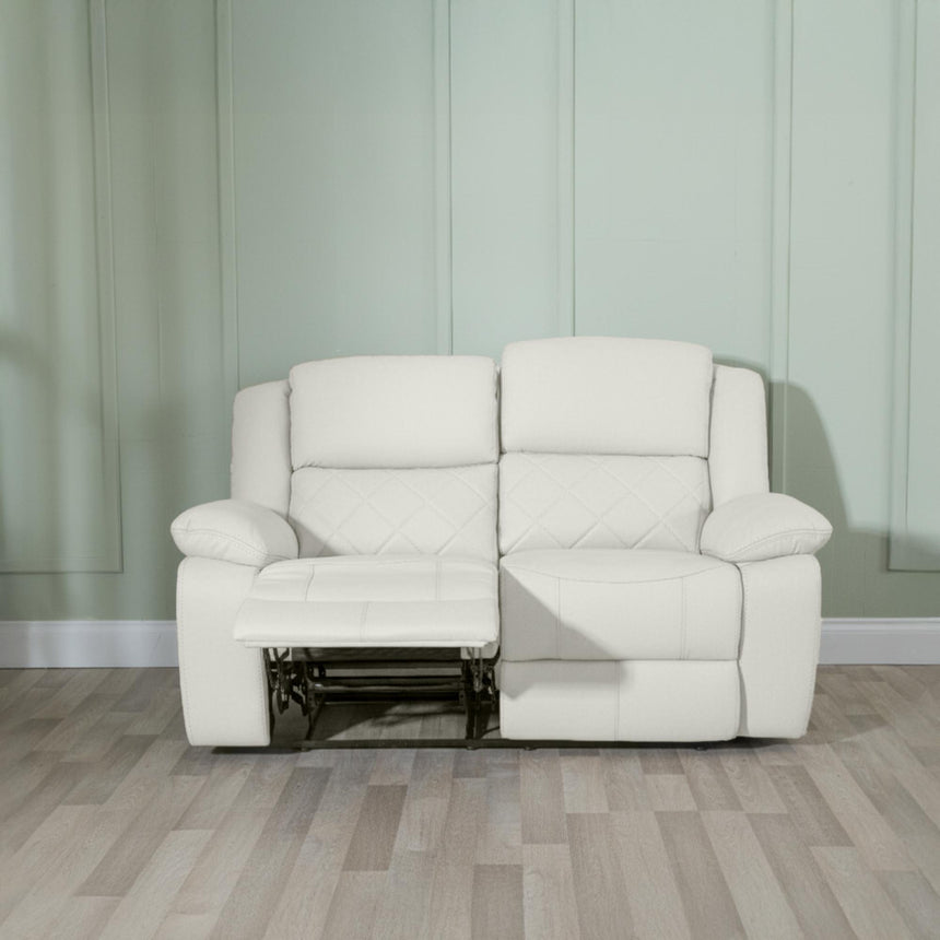 Bentley Cream Leather 2 Seater Recliner Sofa-2