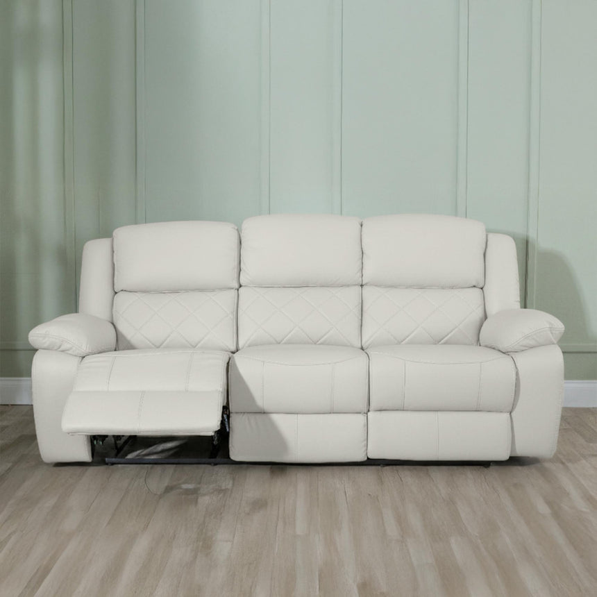 Bentley Cream Leather Recliner Sofa Set-3