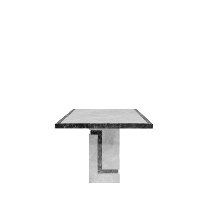Venice Armani Grey Engineered Marble 6 Seater Dining Table - Sizes Available-4