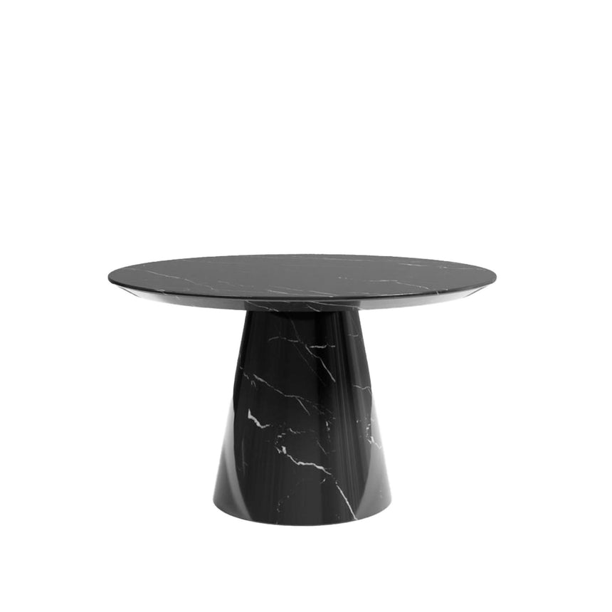 Carrera Black Marquina Engineered Marble 4-6 Seater Round Dining Table - 130cm-4