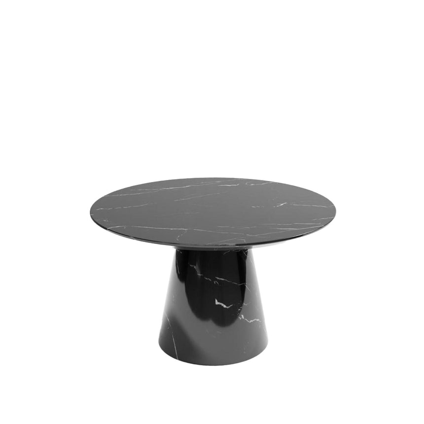 Carrera Black Marquina Engineered Marble 4-6 Seater Round Dining Table - 130cm-5