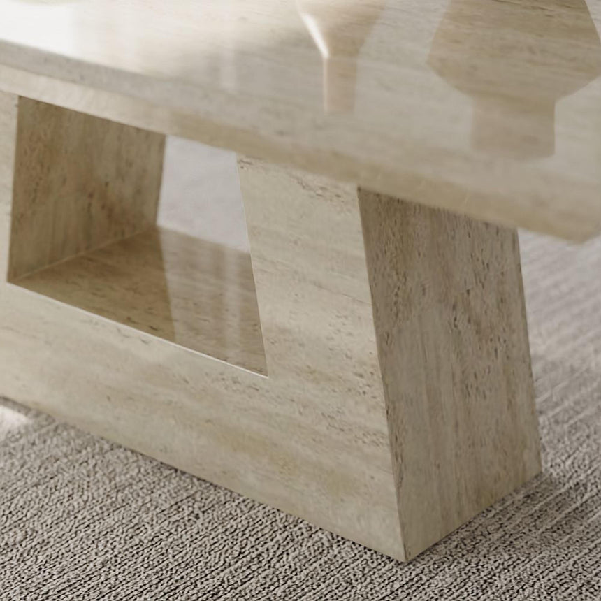 Milan Travertine Beige Engineered Marble Coffee Table-5