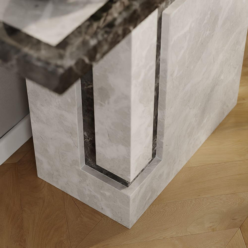 Venice Armani Grey Engineered Marble Console Table-3