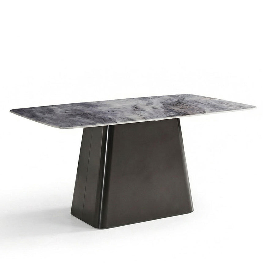 Telma 6 Seater White and Black Marble Dining Table - Sizes Available-4