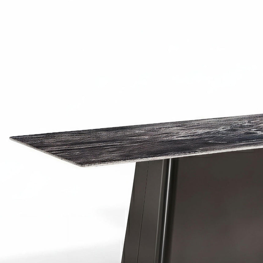Telma 6 Seater Dark Grey and Black Marble Dining Table - Sizes Available-3