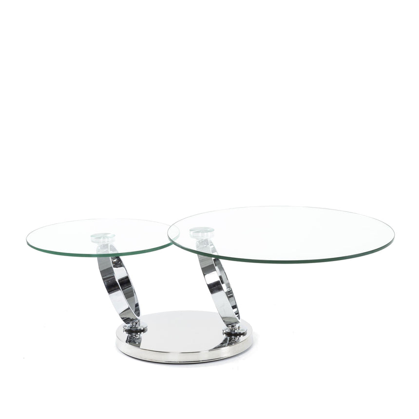 Prato Swivel Glass Top Round Coffee Table