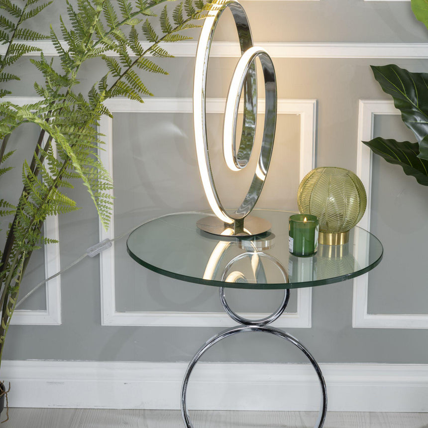 Prato Glass Top Round Side Table
