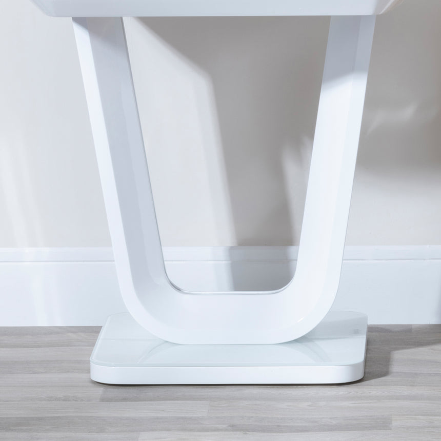 Bloomsbury White Glass Square Lamp Table with V Base