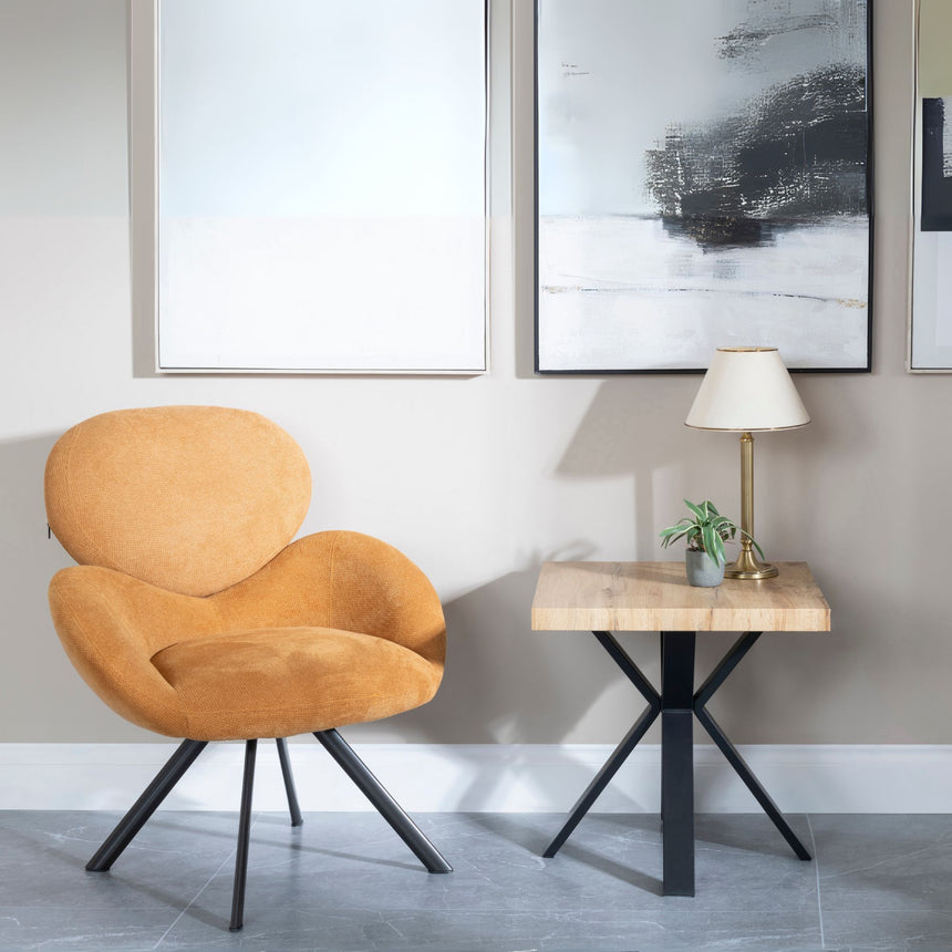 Barking Square End Table with Black Spider Legs