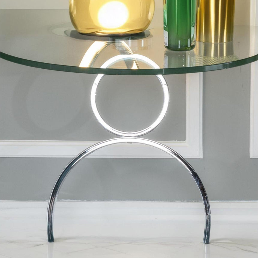 Prato Glass Top Round Side Table