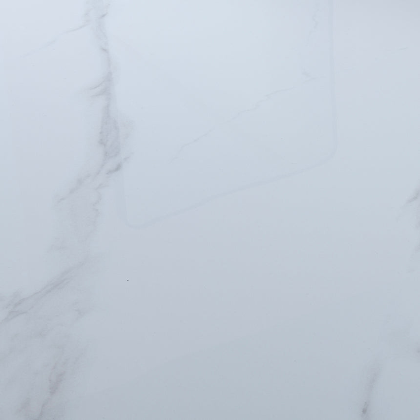 Conley White Ceramic Extending Dining Table with Black Star Base