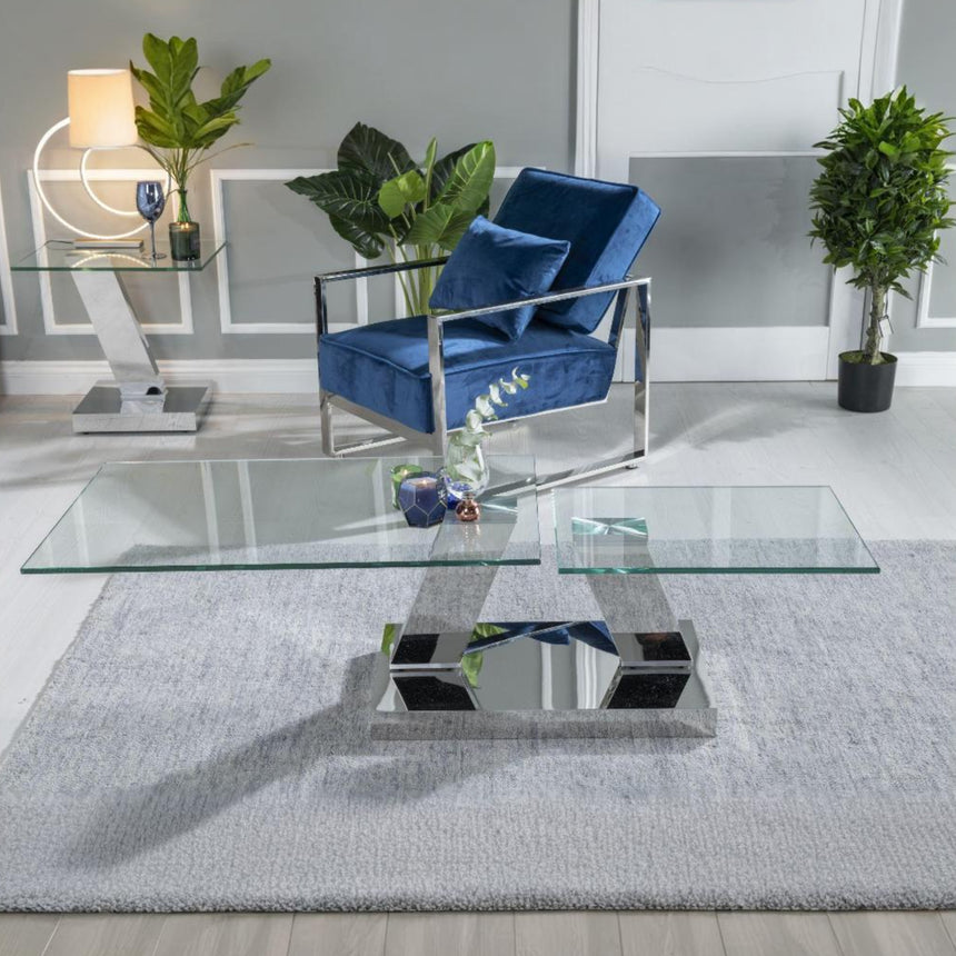 Parma Swivel Glass Top Coffee Table