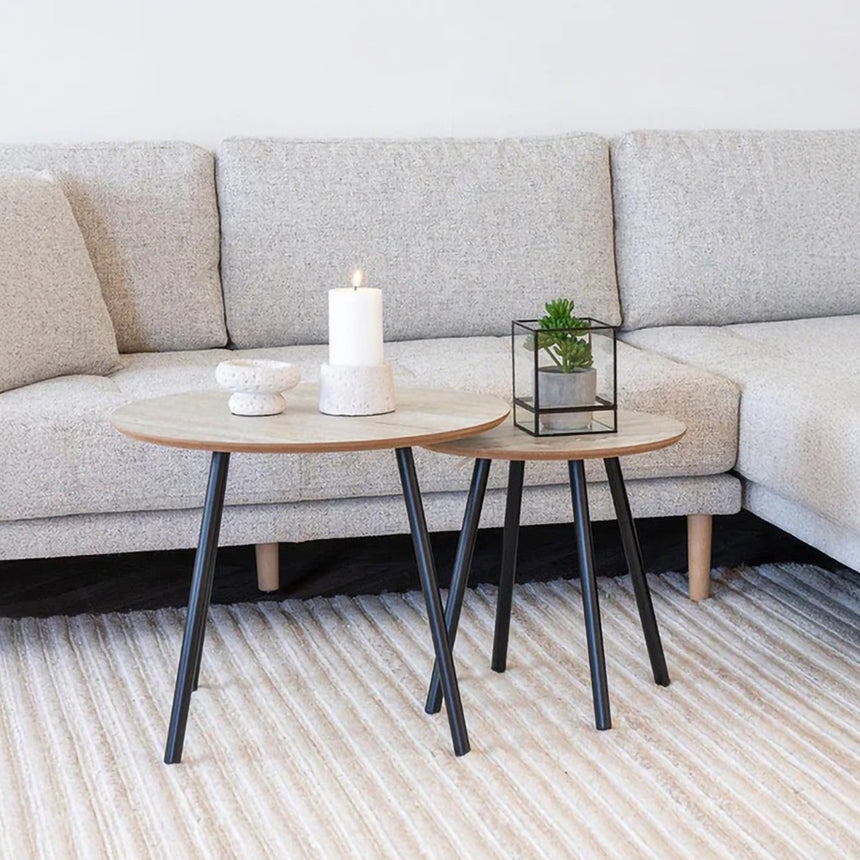 Aalst Beige Travertine Round Coffee Table