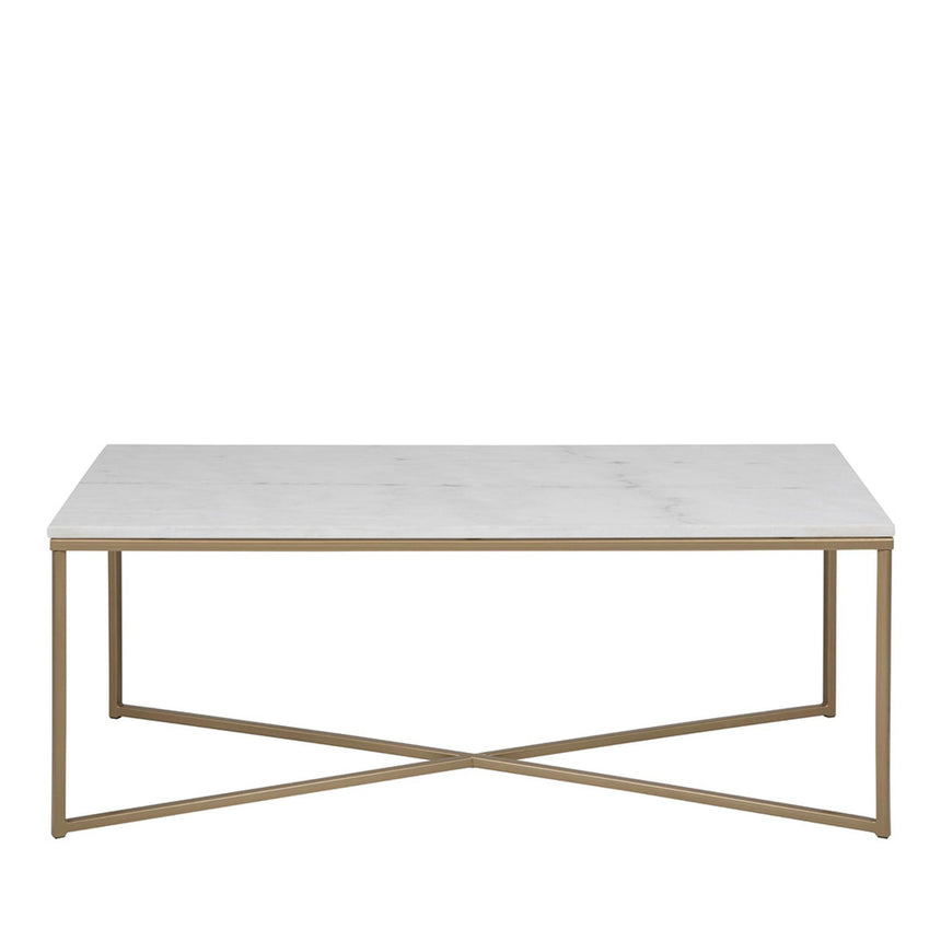 Alisma Coffee Table - White Marble Effect and Gold
