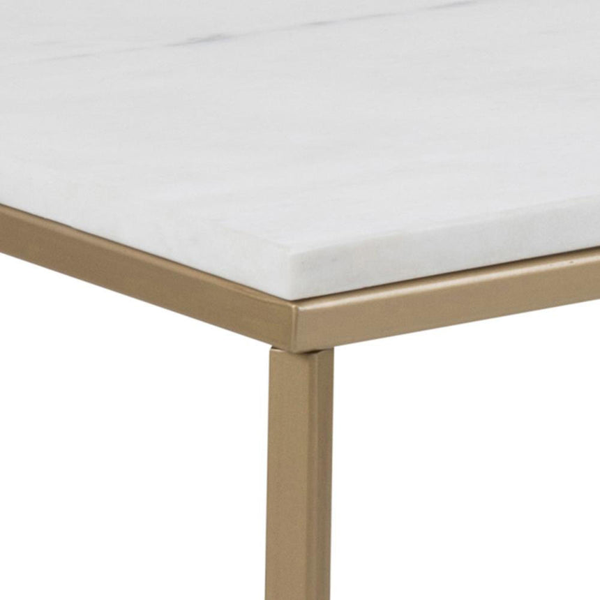 Alisma Coffee Table - White Marble Effect and Gold