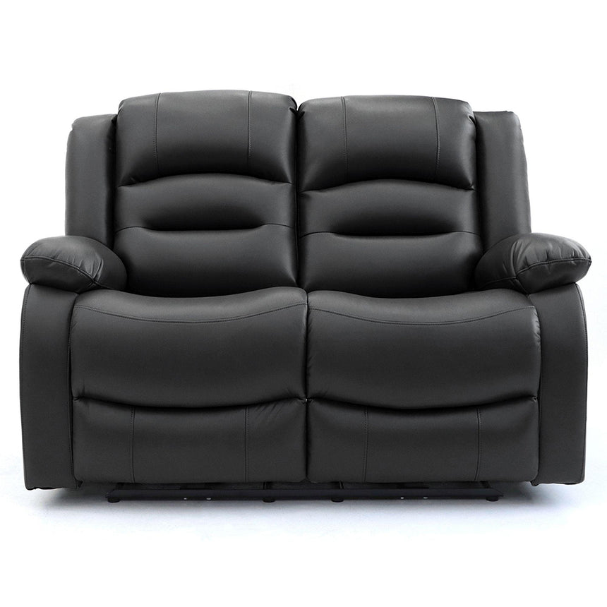 Alva Black Faux Leather Electric Recliner 2 Seater Sofa