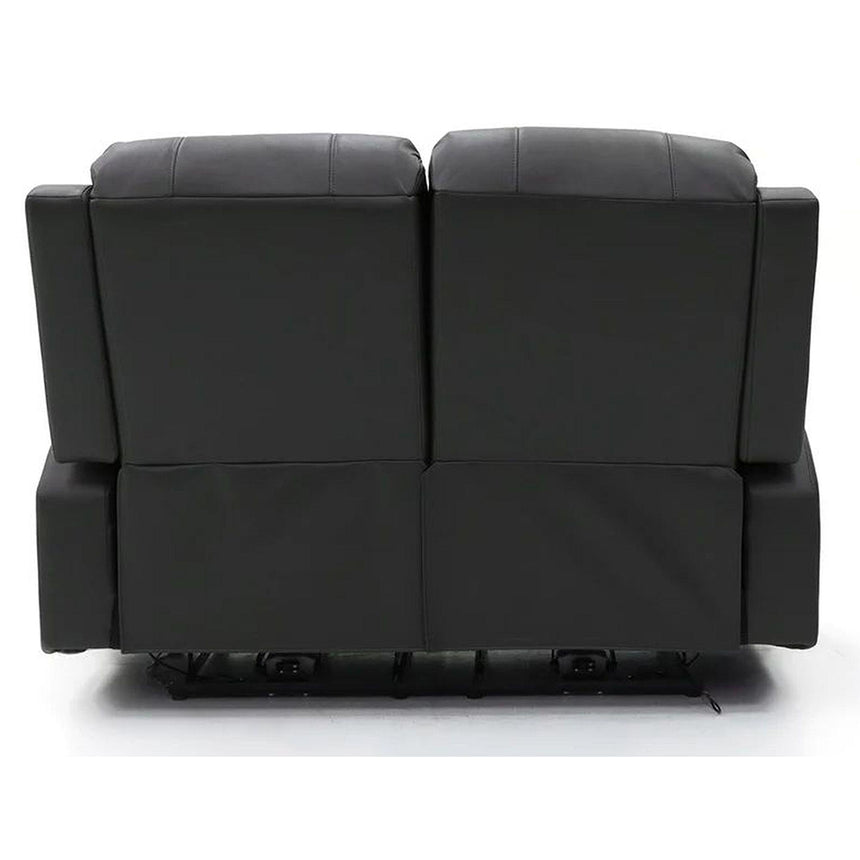 Alva Black Faux Leather Electric Recliner 2 Seater Sofa