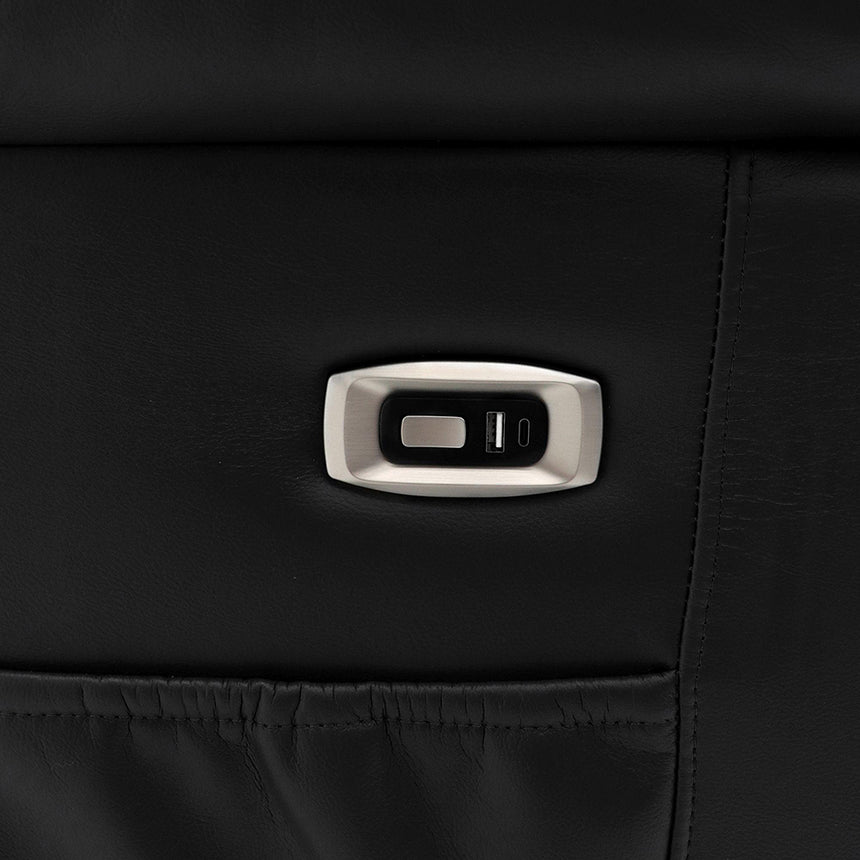 Alva Black Faux Leather Electric Recliner Armchair