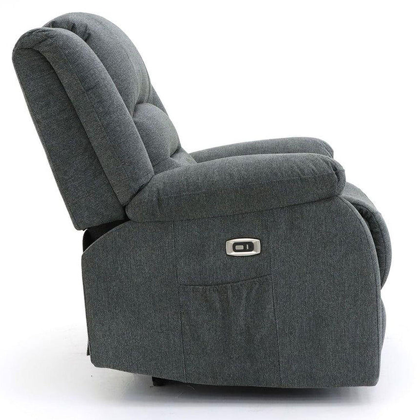 Alva Graphite Fabric Electric Recliner 2 Seater Sofa