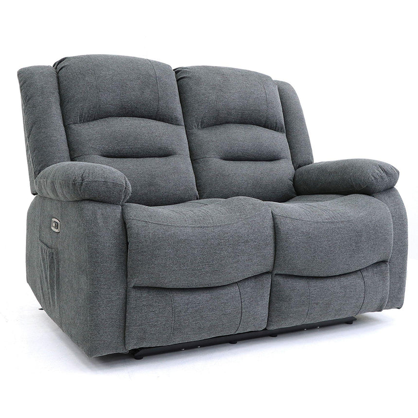 Alva Graphite Fabric Electric Recliner 2 Seater Sofa