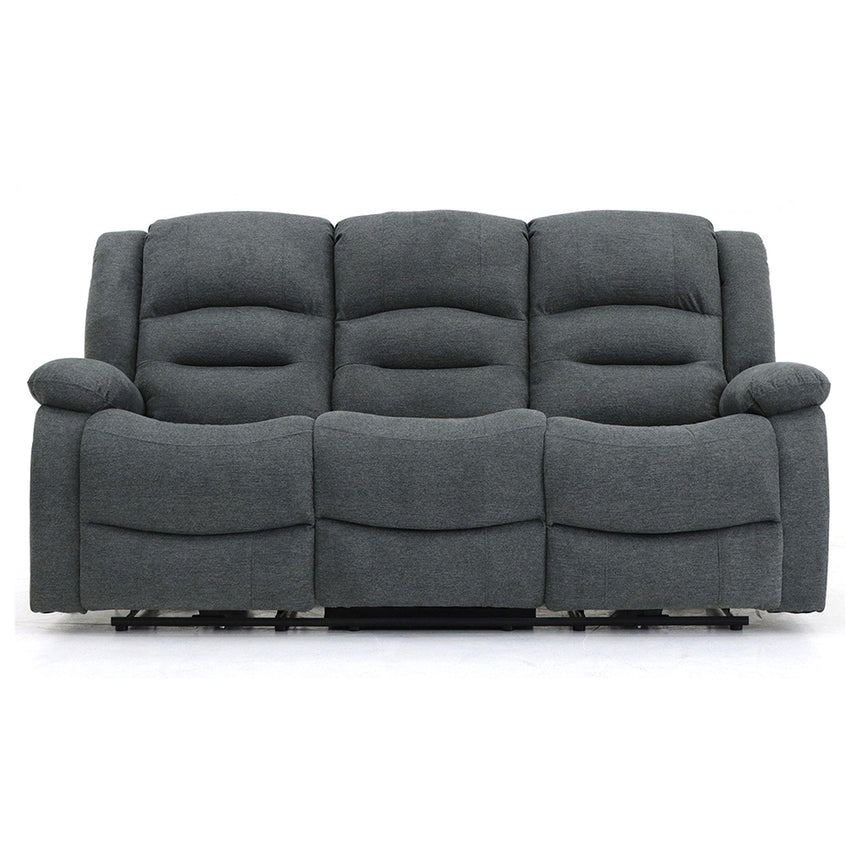 Alva Graphite Fabric Electric Recliner 3 Seater Sofa