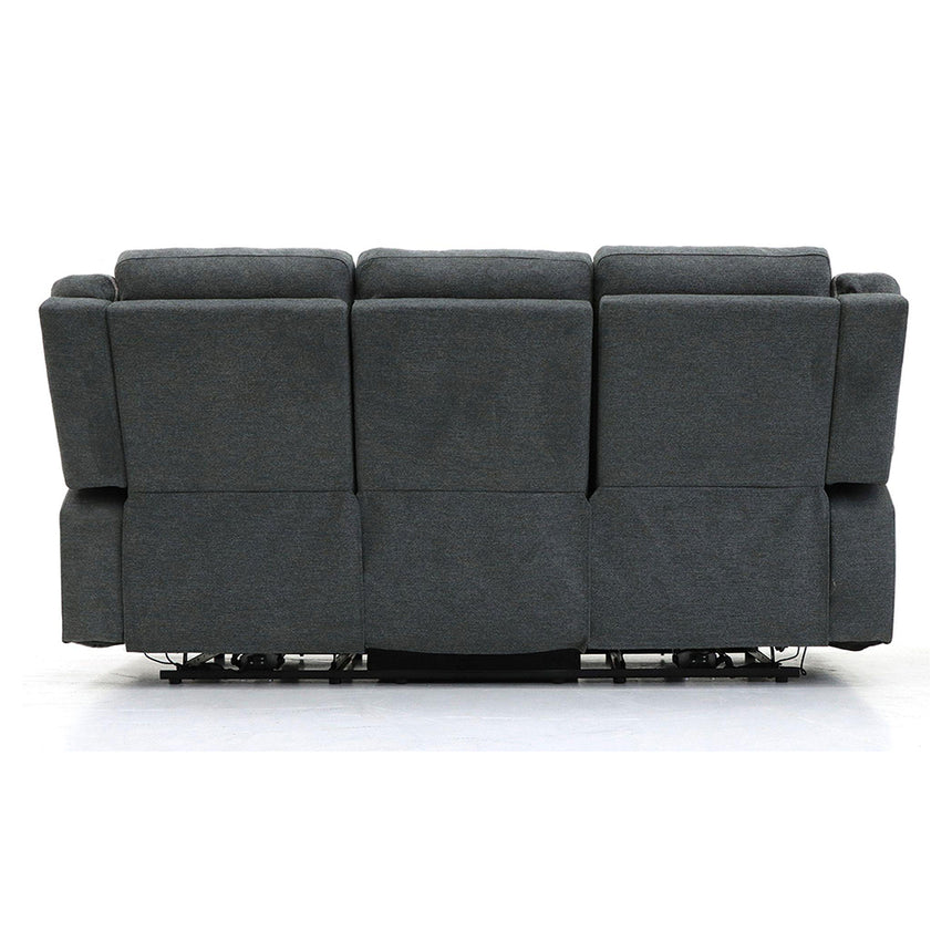 Alva Graphite Fabric Electric Recliner 3 Seater Sofa
