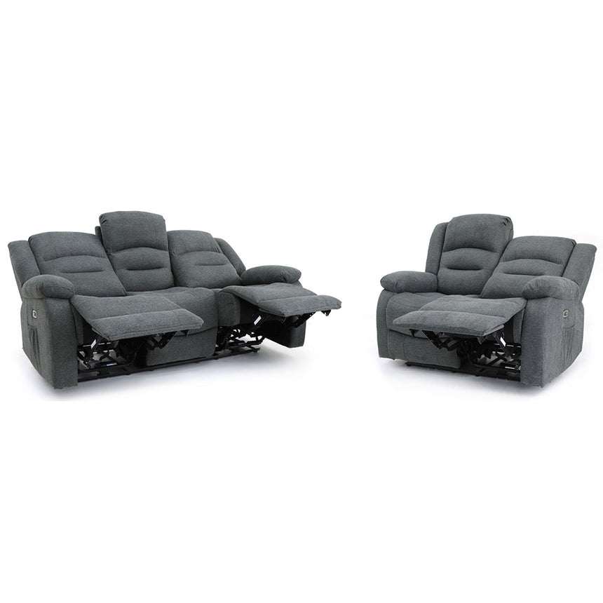Alva Graphite Fabric Electric Recliner 3+2 Seater Sofa