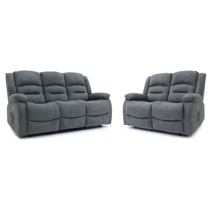Alva Graphite Fabric Electric Recliner 3+2 Seater Sofa