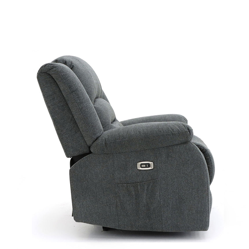 Alva Graphite Fabric Electric Recliner Armchair