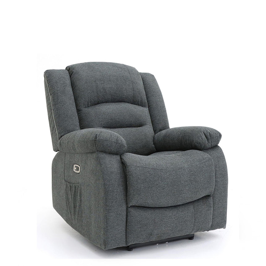 Alva Graphite Fabric Electric Recliner Armchair